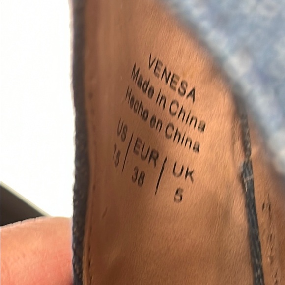 Mix No. 6 Denim Open Toe Strappy Ankle Wrap Wedge Sandals - Picture 11 of 11